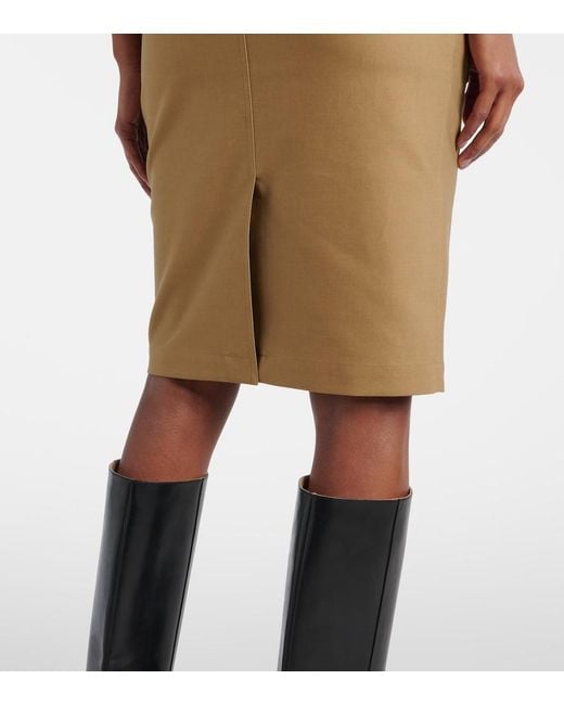 Tom Ford Natural Fitted Pencil Skirt With Front Pockets