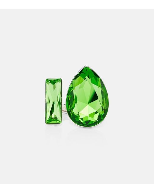 Dries Van Noten Green Embellished Ring