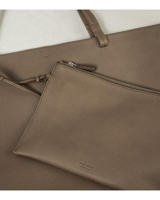 The Row Brown Park Xl Leather Tote Bag