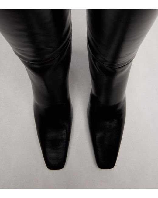 Saint Laurent Black Jill 75 Leather Knee-High Boots