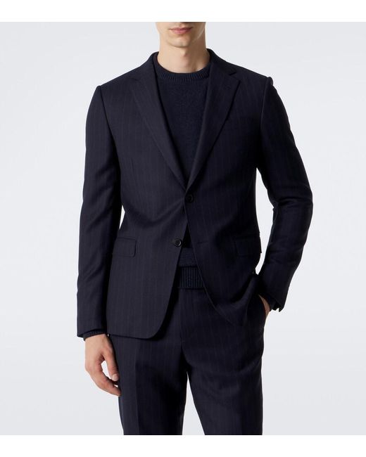 Zegna Blue Pinstripe Wool Suit for men