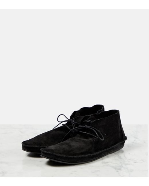 The Row Black Tyler Suede Ankle Boots