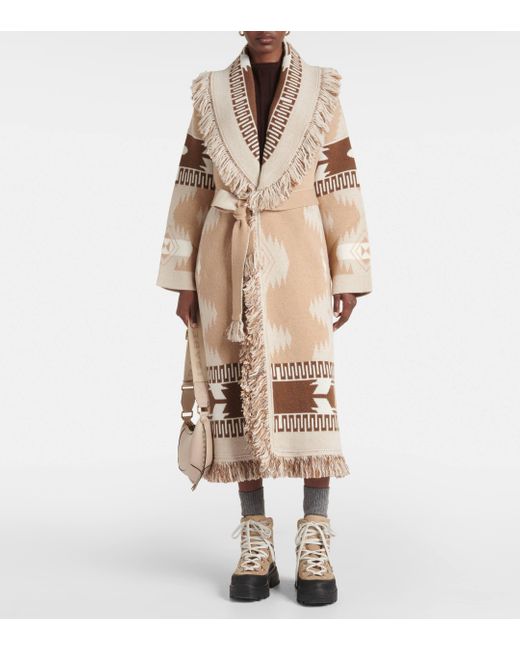 Alanui Natural Icon Wool Jacquard Coat
