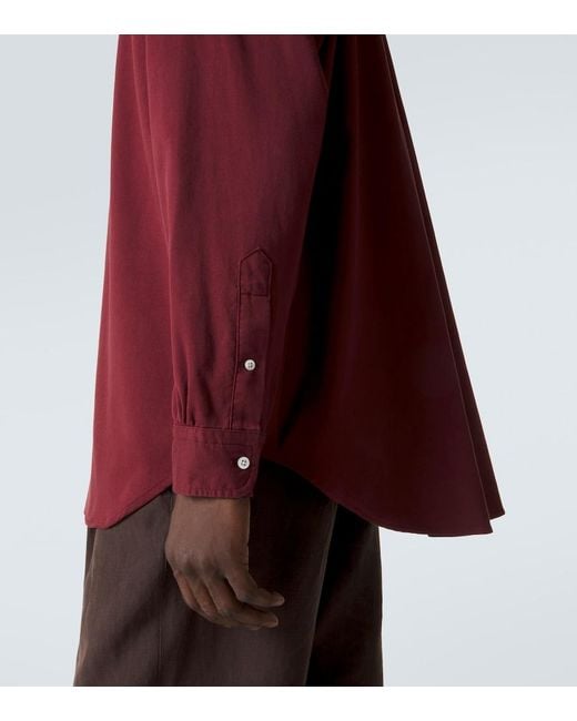 A.PRESSE Purple Cotton Twill Shirt for men
