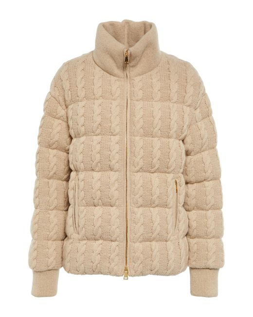 Moncler Coubus Cashmere-blend Down Jacket in Natural | Lyst Canada
