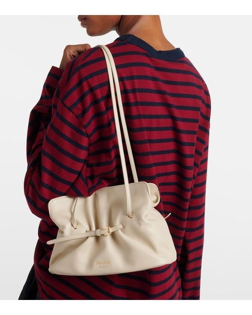 Prada Natural Dada Small Leather Shoulder Bag