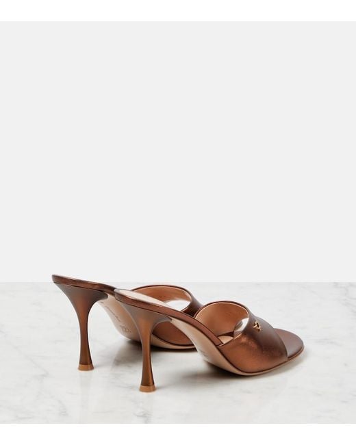 Gianvito Rossi Brown Leather Mules