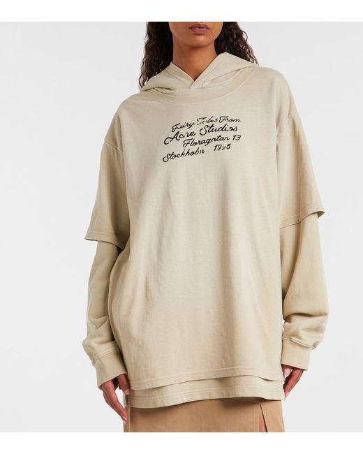 Sudadera De Algodon A Capas Acne de color Natural