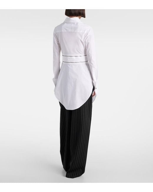 Jean Paul Gaultier White Belted Cotton-Blend Shirt Dress