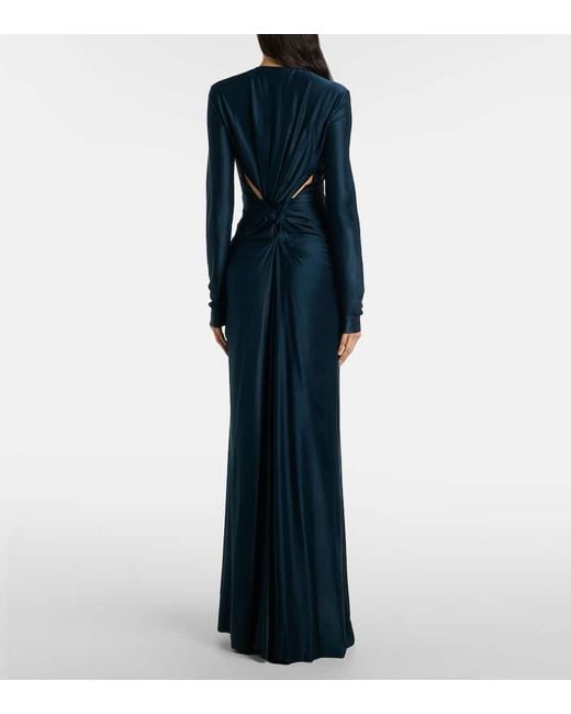 Robe Longue En Satin Victoria Beckham en coloris Blue