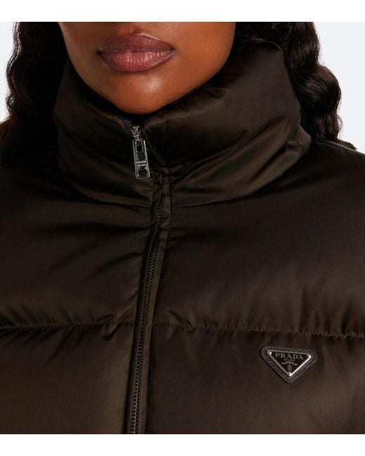 Prada Black Cropped Re-Nylon Down Jacket