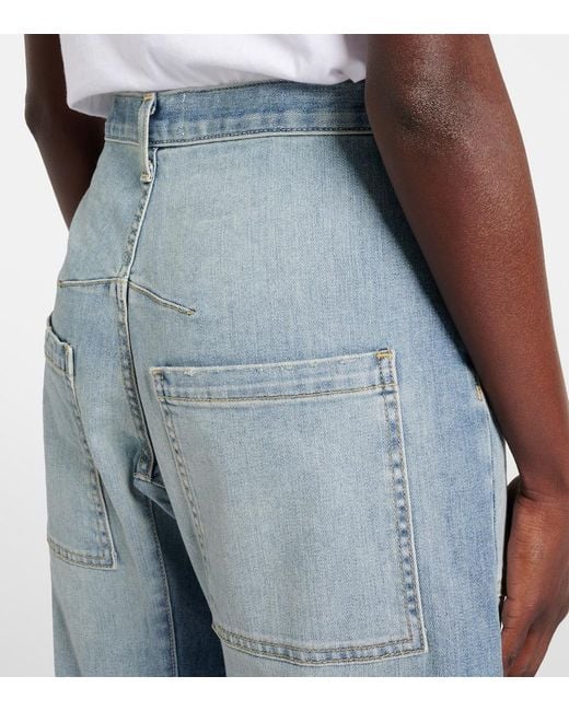 Nili Lotan Blue Shon High-Rise Barrel-Leg Jeans
