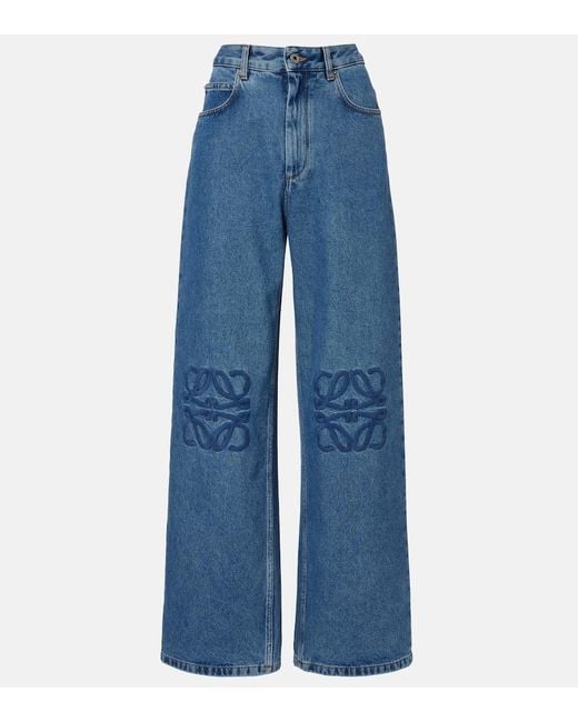 Jeans Anagram A Gamba Larga di Loewe in Blue
