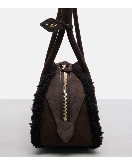 Alaïa Black Le Teckel Medium Suede Shoulder Bag