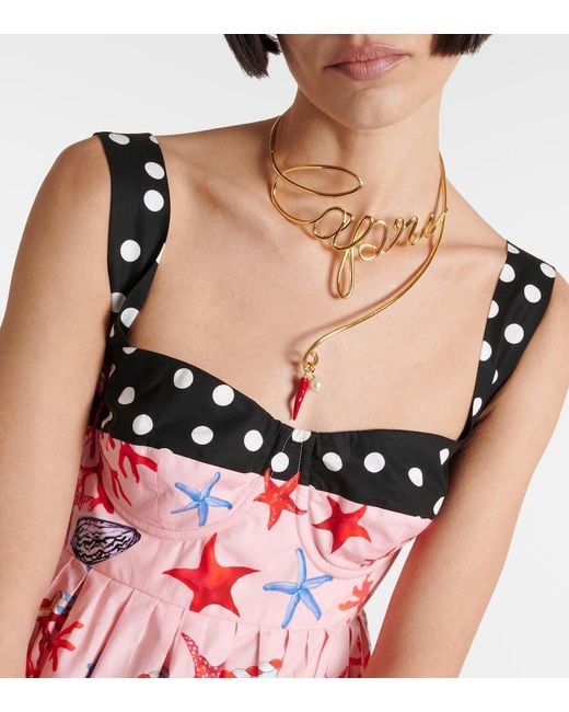Dolce & Gabbana Red Capri Printed Cotton Minidress