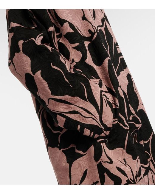 Dries Van Noten Black Floral Coat