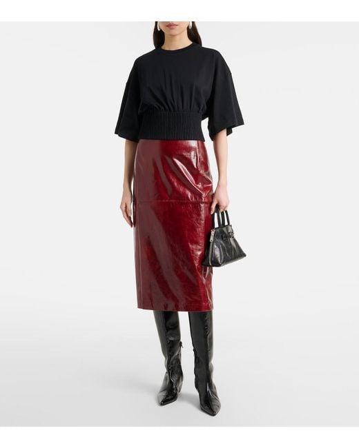 Sportmax Black Fosco Cotton Jersey Top