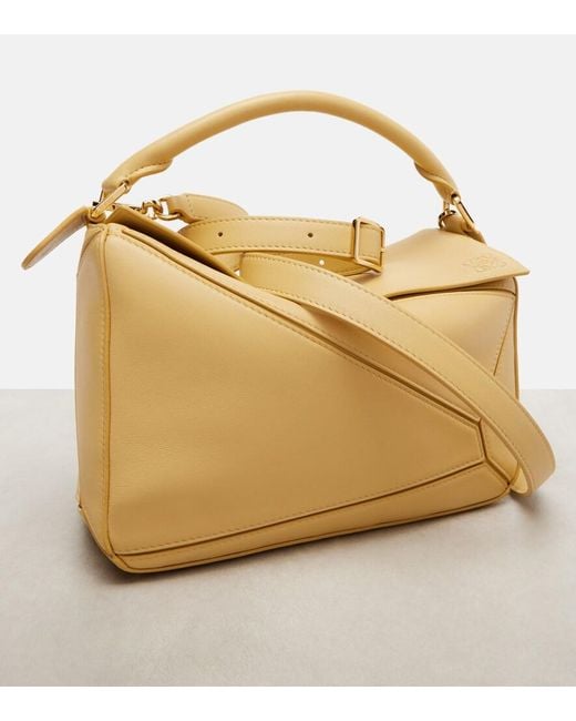Loewe Metallic Featherlight Puzzle Large Leather Top-Handle Bag