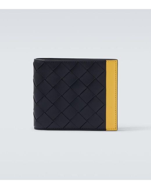 Bottega Veneta Blue Intrecciato Leather Bifold Wallet for men
