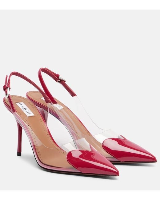 Escarpins Slingback Le Cour 90 En Cuir Verni Alaïa en coloris Red