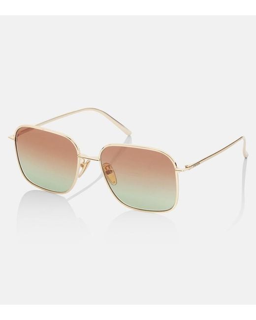 Prada Natural Eckige Sonnenbrille