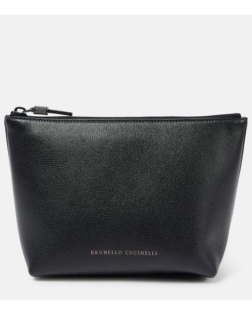 Brunello Cucinelli Black Small Leather Pouch