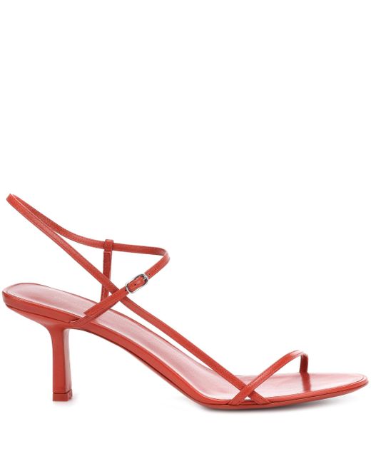 The Row Bare Leather Sandals in Red - Lyst
