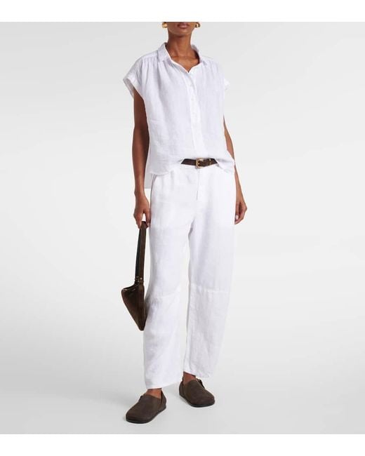 Top Elowen En Lin Velvet en coloris White