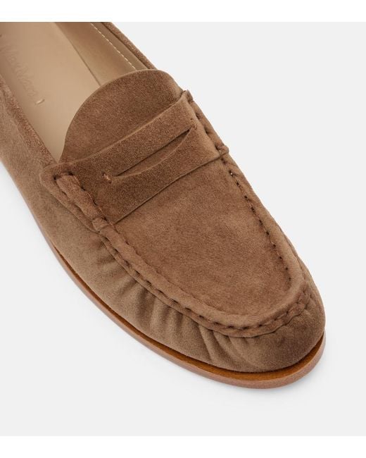 Max Mara Brown Suede Penny Lofaers