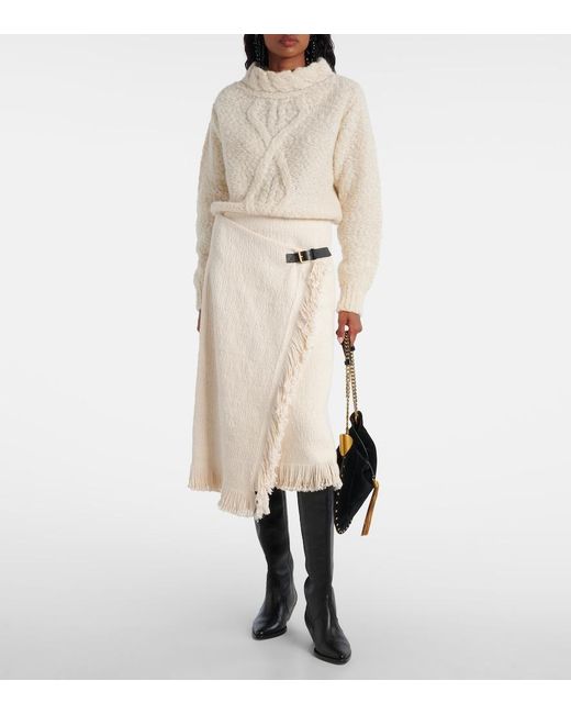 Isabel Marant Natural Romane Cable-Knit Turtleneck Sweater