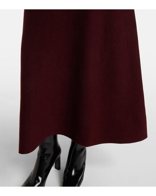 Max Mara Red Giberna Wool And Cashmere Maxi Skirt
