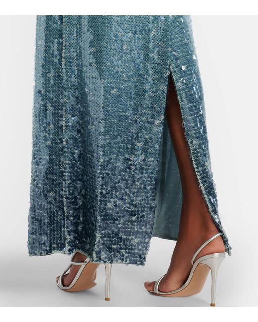 Jonathan Simkhai Blue Leilani Sequined Gown