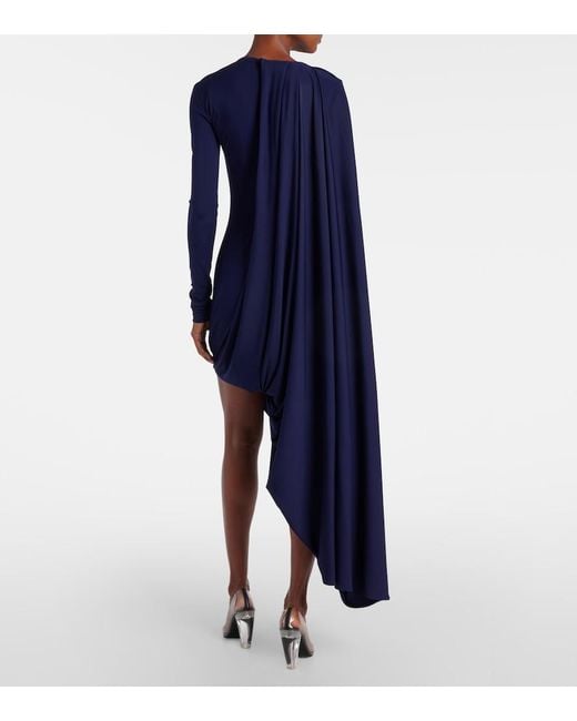 Sportmax Blue Ariete 1234 Draped Jersey Maxi Dress