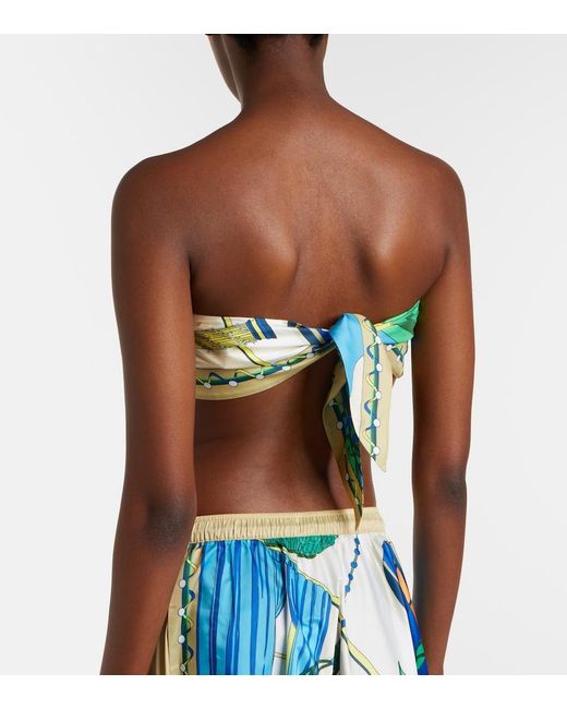 Tory Burch Blue Printed Silk Top