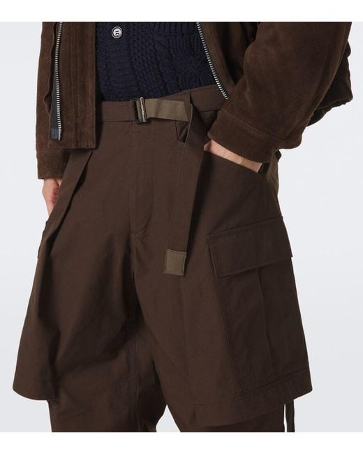 Sacai Brown Cotton-Blend Ripstop Cargo Pants for men