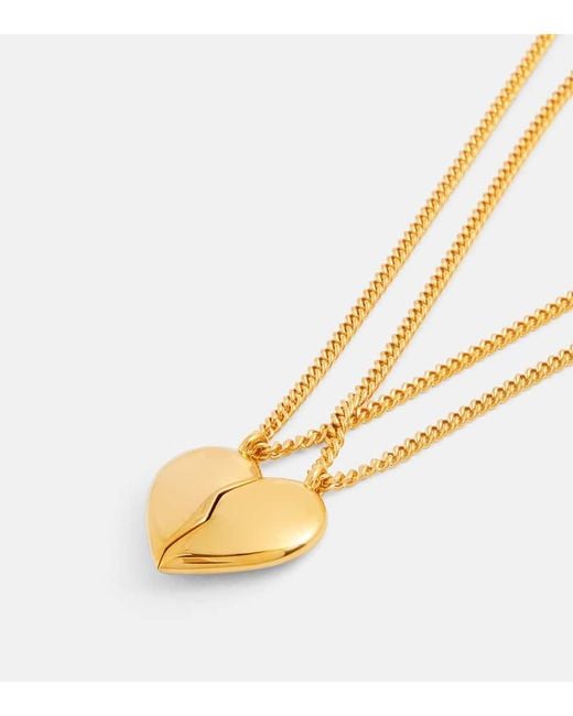 Balenciaga Metallic Halskette mit Herz