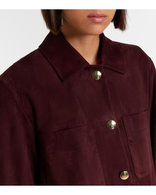 Max Mara Purple Suede Blouson Jacket