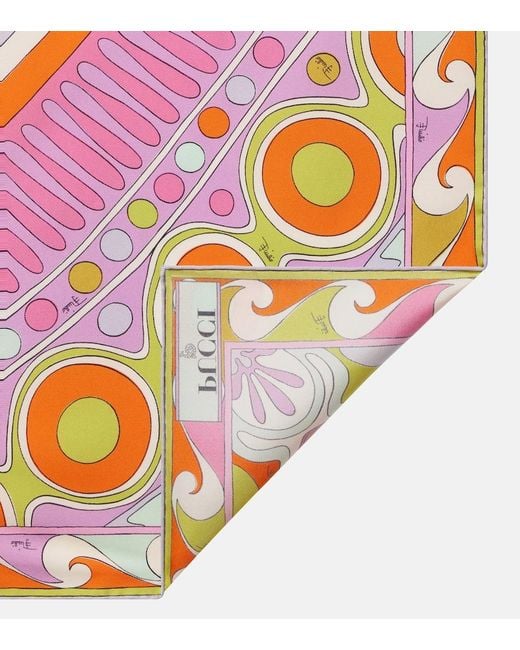 Emilio Pucci Pink Soleil Silk Twill Scarf