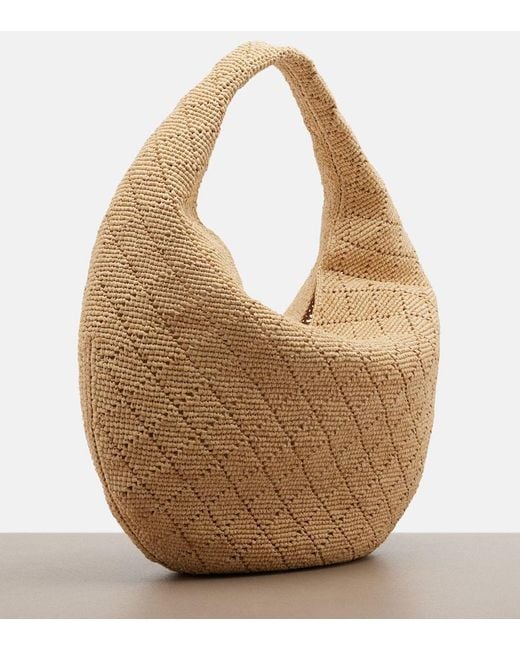 Saint Laurent Natural Icare Medium Raffia Shoulder Bag