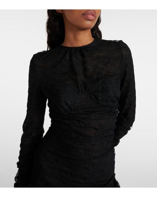 Vestido largo de encaje Alessandra Rich de color Black