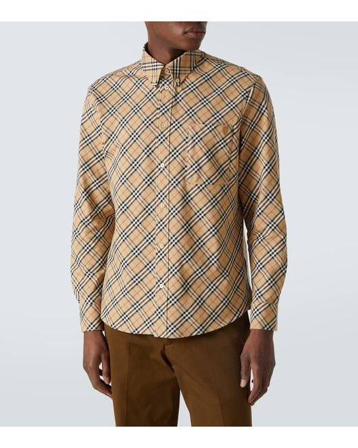 Burberry Natural Check Cotton Poplin Shirt for men