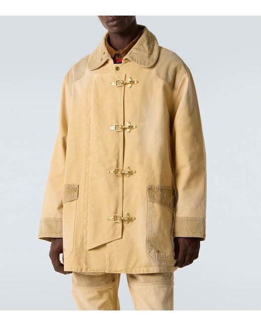 Wales Bonner Natural Sierra Corduroy-Trimmed Canvas Jacket for men