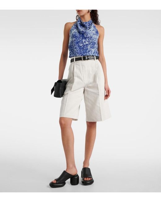 Proenza Schouler Blue Theda Printed Top