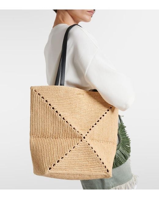 Loewe Natural Paula's Ibiza Puzzle Fold Raffia Tote Bag