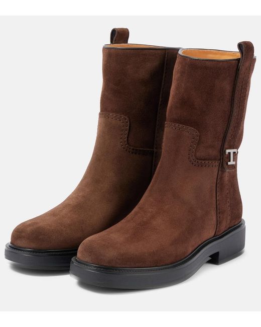 Tod's Brown Suede Ankle Boots