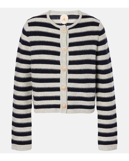 Jardin Des Orangers Blue Striped Wool And Cashmere Cardigan