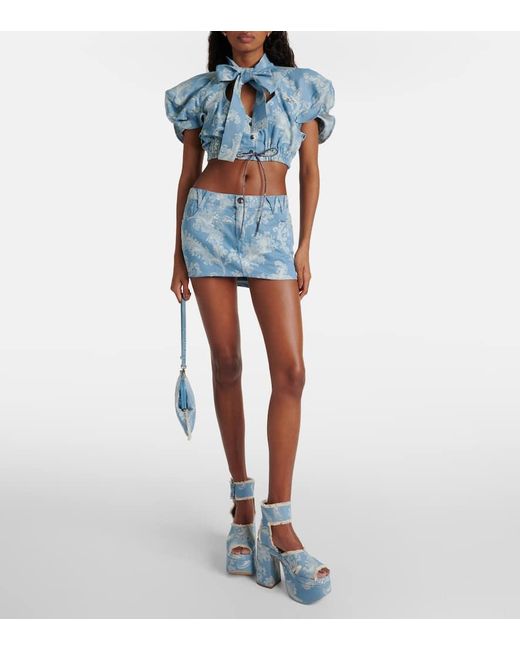 Minifalda Foam de denim en jacquard Vivienne Westwood de color Blue