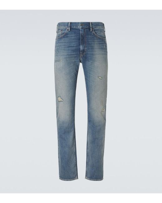 Acne Blue 1979M Distressed Slim Jeans for men