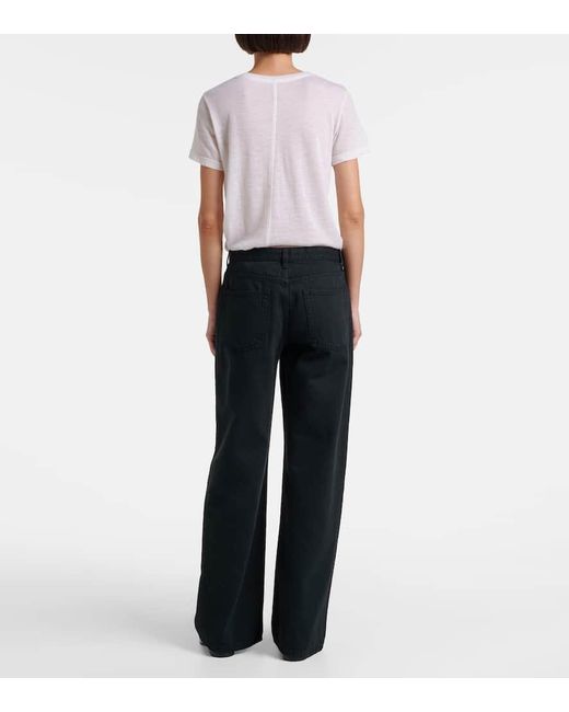 Jeans Eglitta A Gamba Larga E Vita Bassa di The Row in Blue