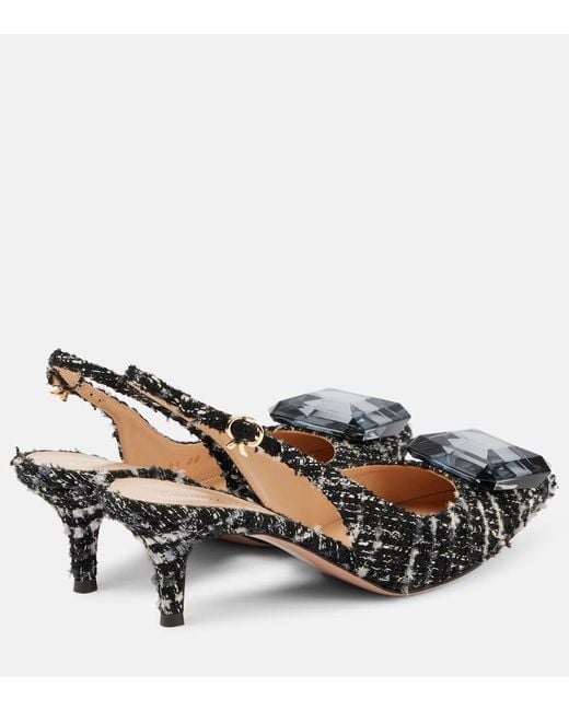 Gianvito Rossi Metallic Jaipur 55 Boucle Slingback Pumps